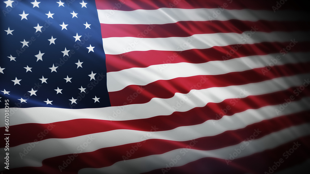 Fototapeta premium 3d rendering illustration of US flag waving