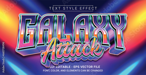 Galaxy Attack Text Style Effect. Editable Graphic Text Template.