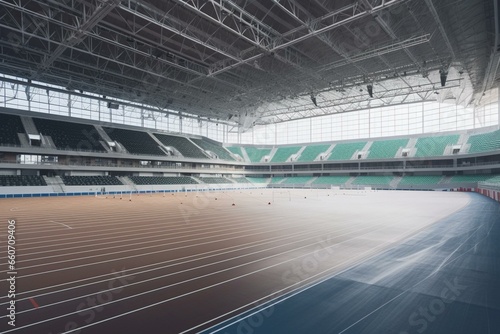 A sports venue with the sport equipment. Generative AI