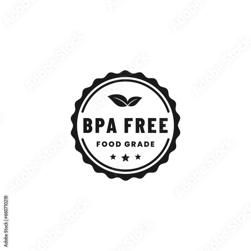 BPA Free label or BPA Free Logo Vector Isolated in Flat Style. Best BPA free label vector for product packaging design element. BPA Free logo for packaging design element.