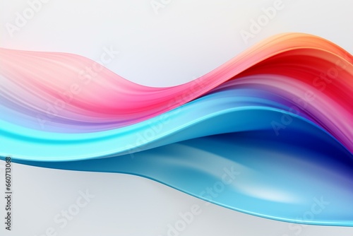 Abstract waves in bright colors on white background: a sleek 3D rendering in a cutting-edge game engine with minimalist design and professional lighting. Generative AI