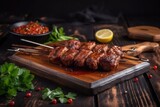 Grilled meat with smoky barbecue flavor. Generative AI