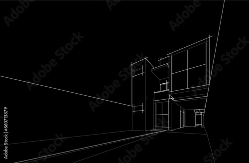 Abstract architectural background vector drawing