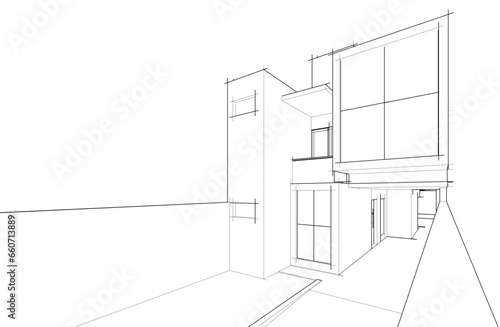 Abstract architectural background vector drawing