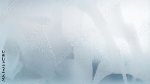 Closeup of a frosted glass panel, showing a frosted effect on one side and a smooth, shiny surface on the other. The texture is cool to the touch. photo