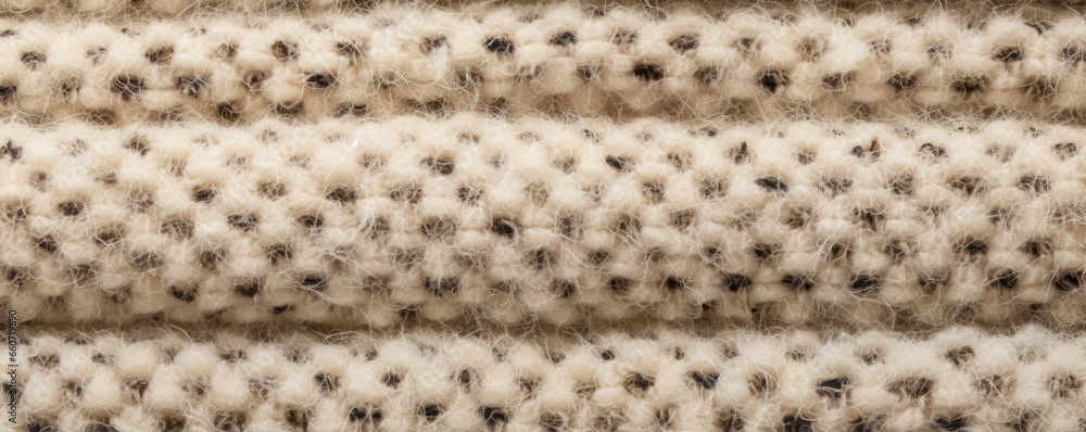 Closeup of a tweed fabric texture, with a wooly surface in shades of cream and beige, perfect for a cozy throw blanket or upholstery. Closeup of a tweed fabric texture, with a wooly surface in shades of cream and beige, perfect for a cozy throw blanket or upholstery.