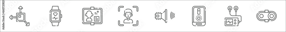 outline set of sensorization of things line icons. linear vector icons ...