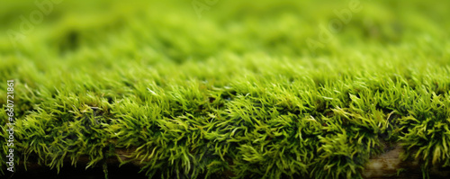 Closeup of a carpet of moss with tiny, intricate patterns and textures, displaying its intricate and delicate nature.