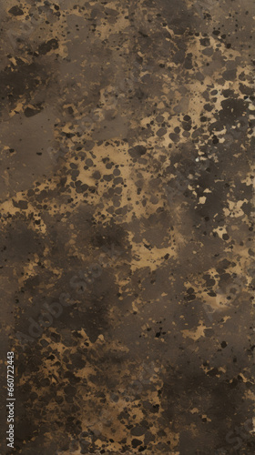 Closeup of a speckled antique brass texture, boasting a mix of dark and light speckles and spots. The surface has a rough and aged feel, adding character and authenticity to any design.