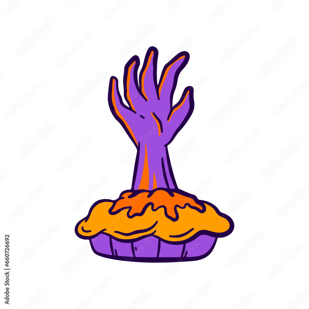 Pie Halloween Hand drawn Vector Illustration Pie Halloween Hand drawn Vector Illustration