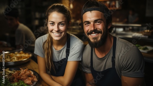 group of people in restaurant