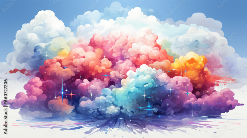 Fototapeta premium abstract watercolor background with clouds