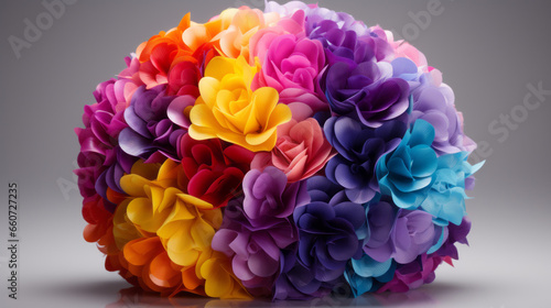 bouquet of rainbow flowers