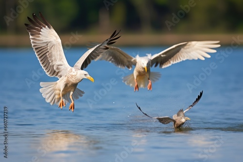 two seagulls in flight © Kanchana