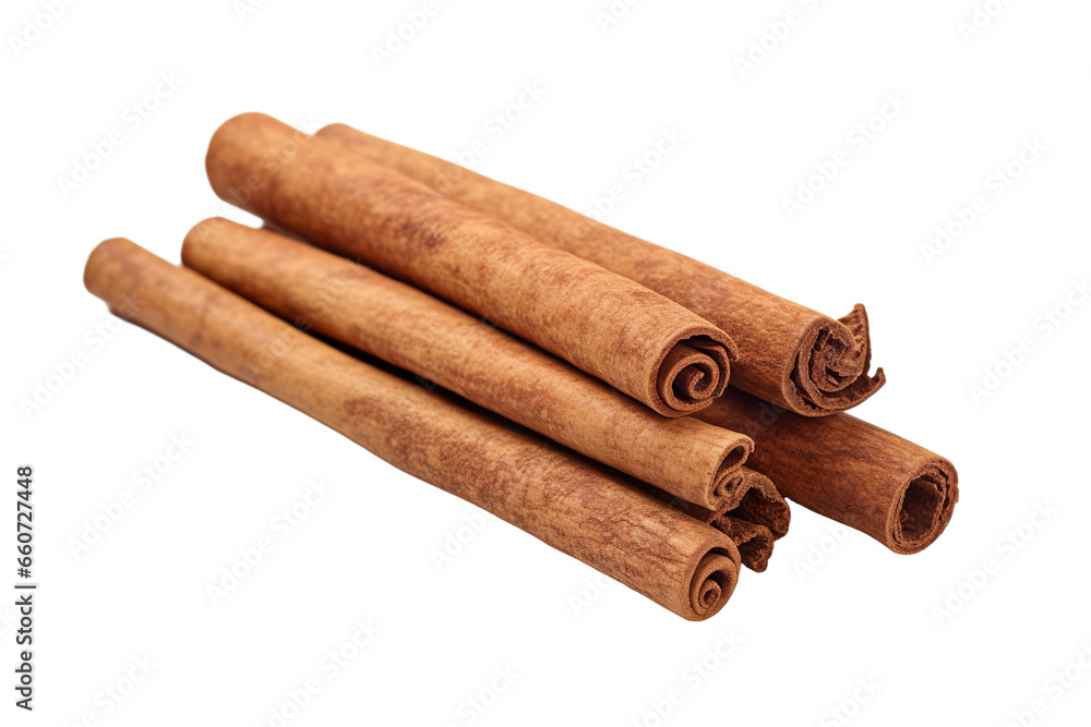 Cinnamon stick on white background High-quality photo isolated PNG