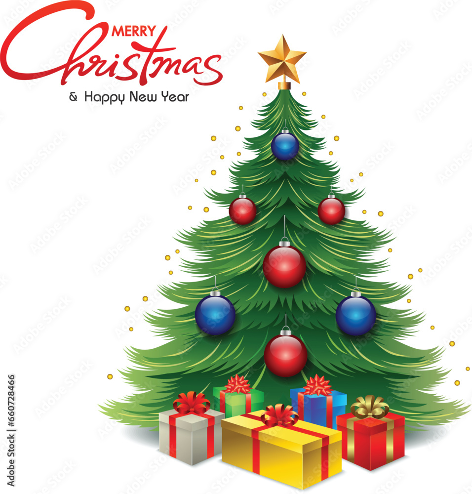 Fototapeta premium christmas tree with gift boxes