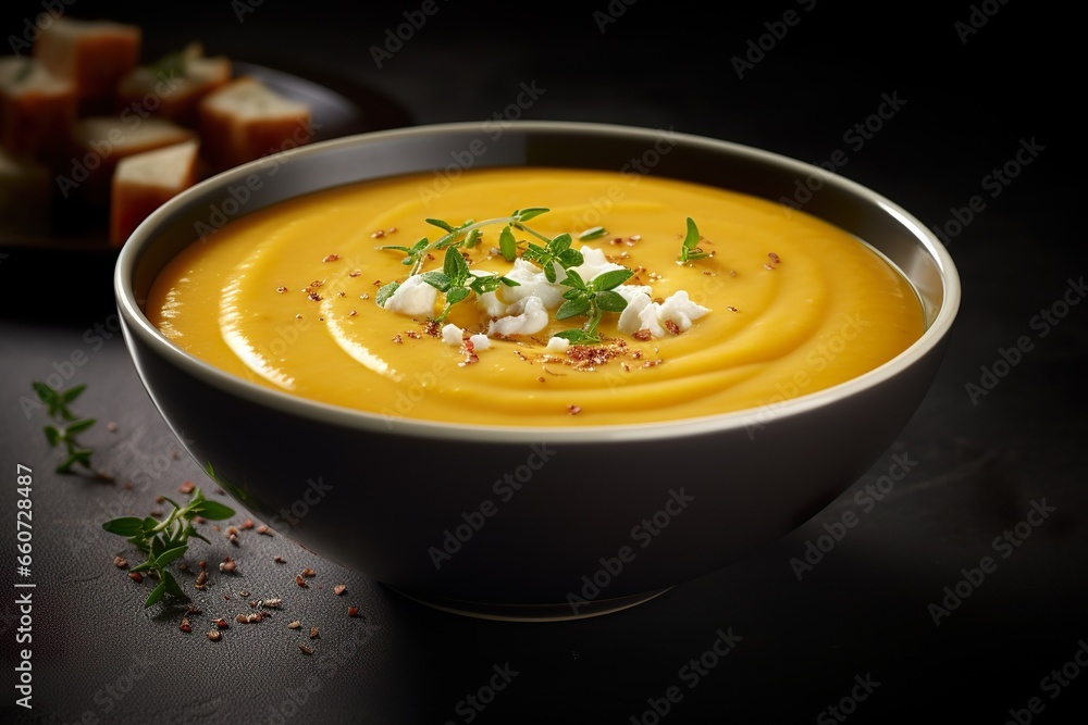 Butternut Squash Soup, top shot, food commercial imagery