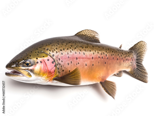 Trout isolated on white background..