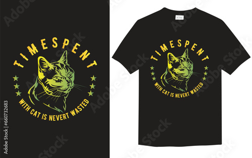 Cat t-shirt design, cat tshirt design vector file for pet lover,