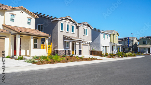Single family homes in a row photo