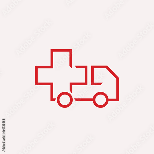 an ambulance with a medical cross for healthcare logo