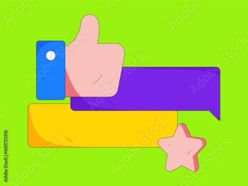 Virtual characters social communication concept business flat vector hand drawn illustration
