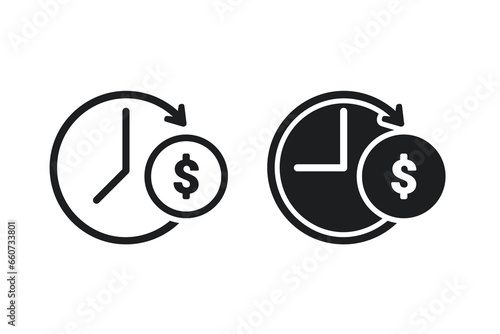 Money time symbol. Illustration vector