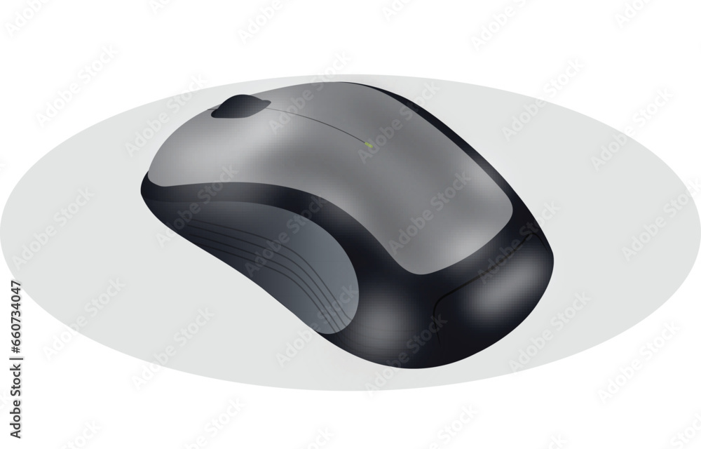 Wireless computer mouse isolated on white background realistic vector illustration Wireless computer mouse isolated on white background realistic vector illustration