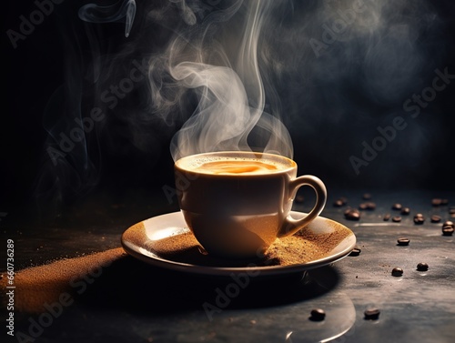 Espresso coffee photography , coffee latte art , Espresso lovers day background, Generative Ai 