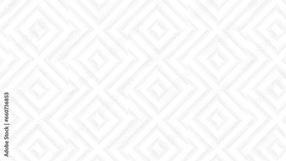 Seamless animation of geometric pattern. Abstract white grey background. 4K video Seamless animation of geometric pattern. Abstract white grey background. 4K video