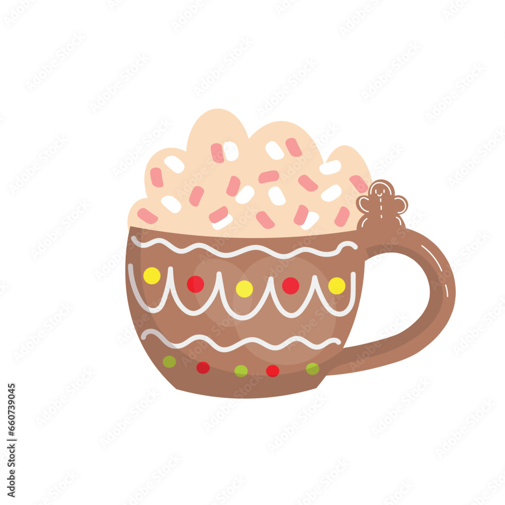 Mug of sweet hot chocolate with marshmallows on white background Mug of sweet hot chocolate with marshmallows on white background