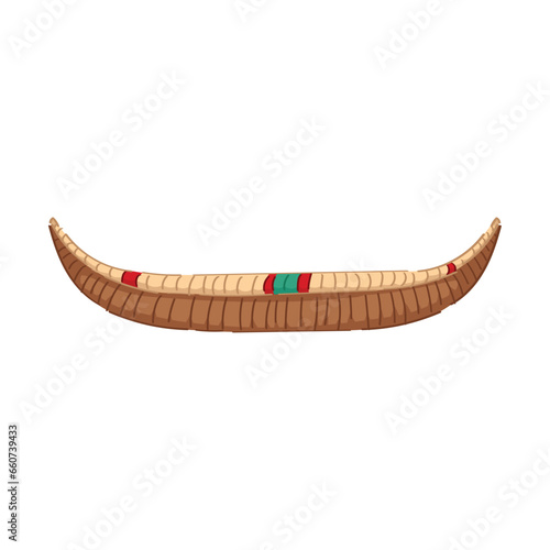 Native American boat on white background