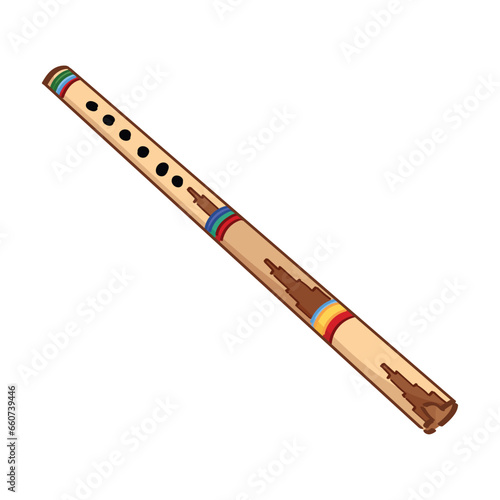 Native American flute on white background