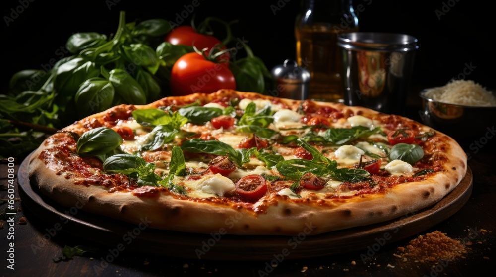 pizza with mushrooms and tomatoes pizza with mushrooms and tomatoes