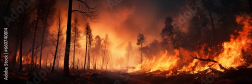 forest fire with trees on fire, generative AI © VALUEINVESTOR