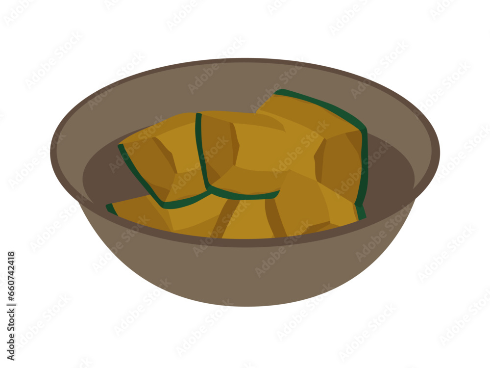 Fototapeta premium お皿に盛られたかぼちゃの煮つけ