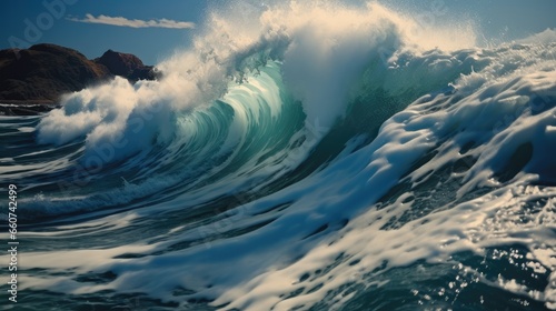 Waves crashing, Big dramatic wave. © visoot