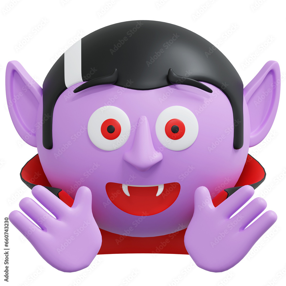 friendly vampire emoticon 3d icon illustration friendly vampire emoticon 3d icon illustration