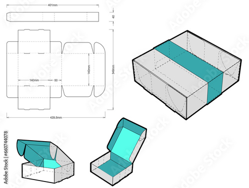 Unfolded box ready to print