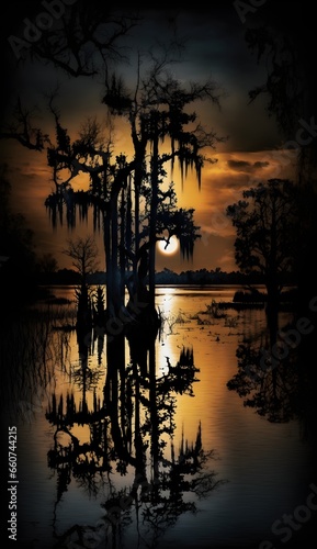 Swamp bayou dark sunset nacre ghost smooth sharp high resolution 