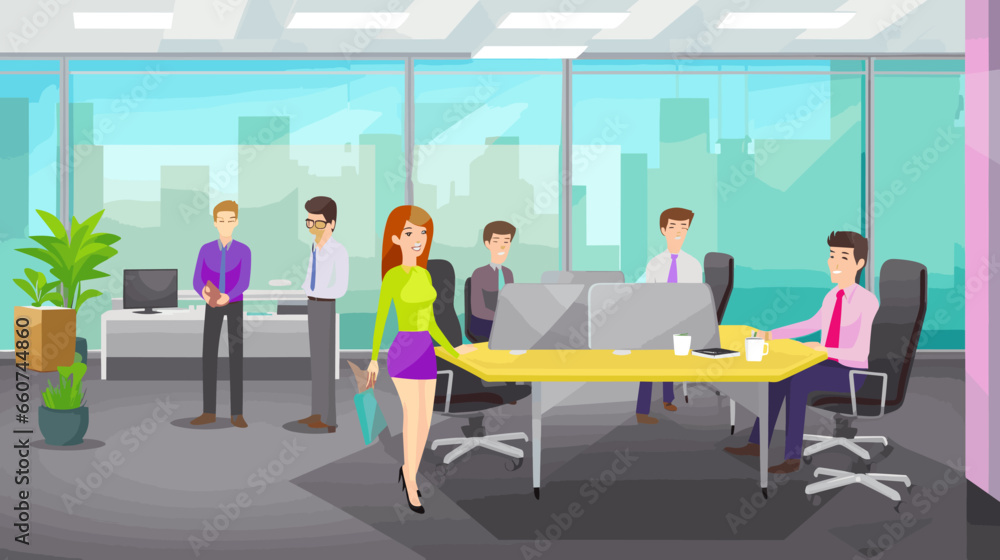 Concept vector illustration of business meeting. Concept vector illustration of business meeting.