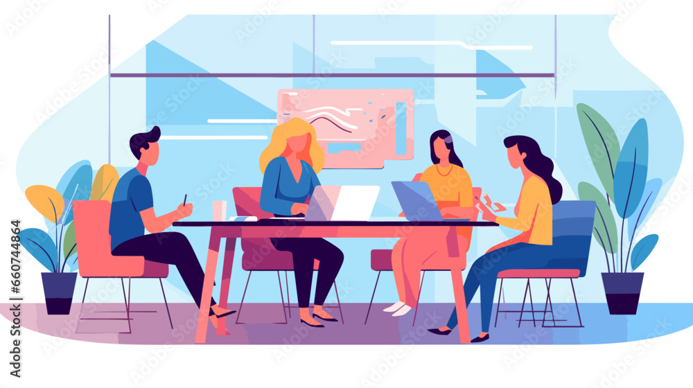 Concept vector illustration of business meeting. Concept vector illustration of business meeting.