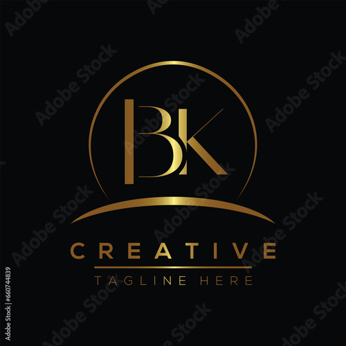 BK letter logo design template elements. BK letter vector logo.