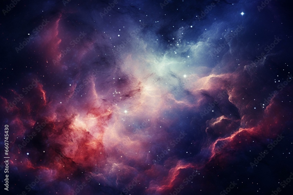 Starry nebula space image. Generative AI