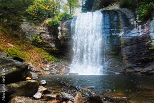Fototapeta Naklejka Na Ścianę i Meble -  Looking glass falls near Brevard, North Carolina.