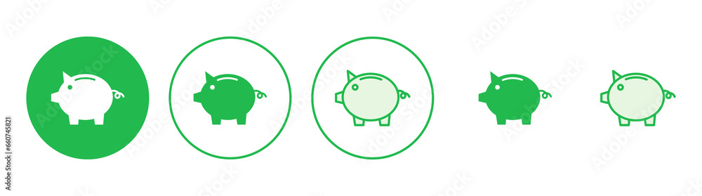 Piggy bank icon vector. piggy money icon - obrazy, fototapety, plakaty 