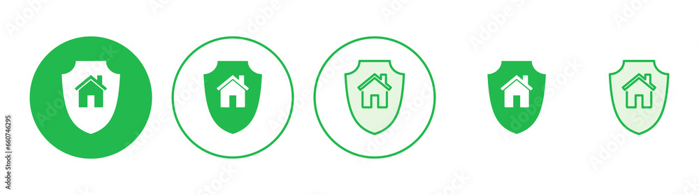 Home insurance icon set. home protection icon Home insurance icon set. home protection icon