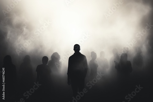 silhouette of a person in a fog photo