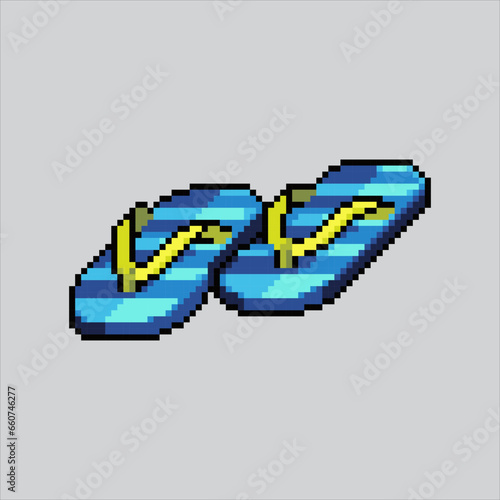 Pixel art illustration Sandals. Pixelated sandals. Sandals
icon pixelated for the pixel art game and icon for website and video game.
old school retro.