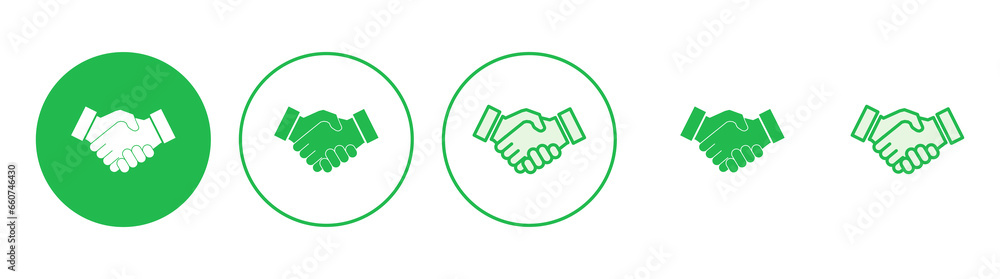 Handshake icon set. business handshake. contact agreement Handshake icon set. business handshake. contact agreement